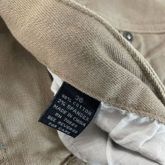 Men's Carbon Slim Fit Khaki Shorts 36 Waist Cotton/Spandex Frayed Hem Casual - Picture 3 of 5